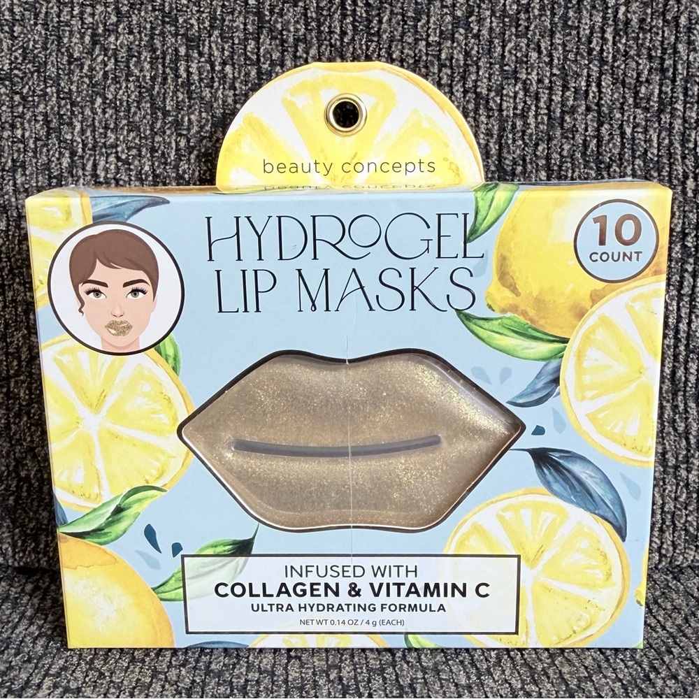 Beauty Concepts Hydrogel Lip Masks - Lemon Yellow Collagen + Vitamin C, 10 Count